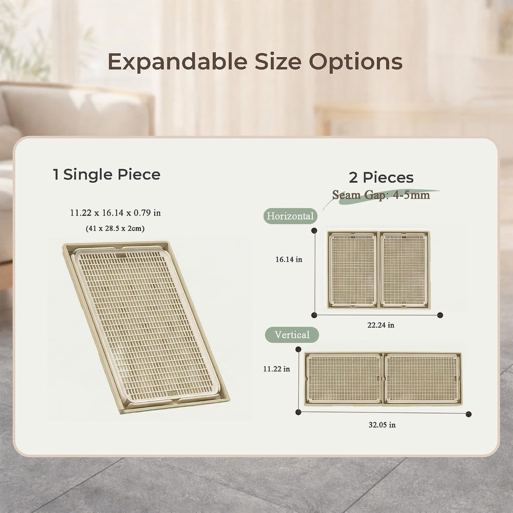 2-Pack Connectable Cat Litter Trapping Mats for Litter Box