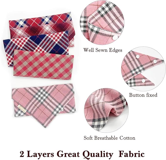 Savier 5PCS Dog Bandanas with Button - Image 4