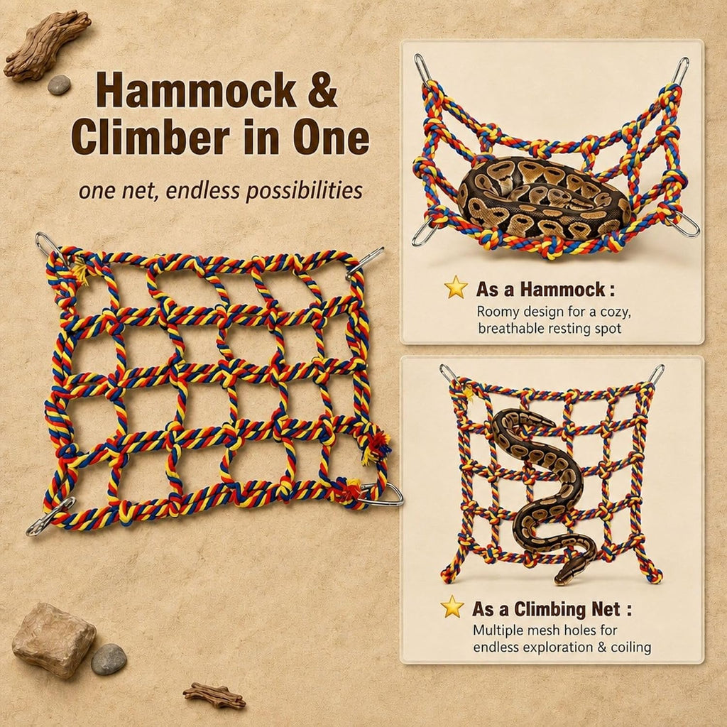 Snake Ring Toys&Reptile Hammock–Tank Enclosure Accessories with More Space