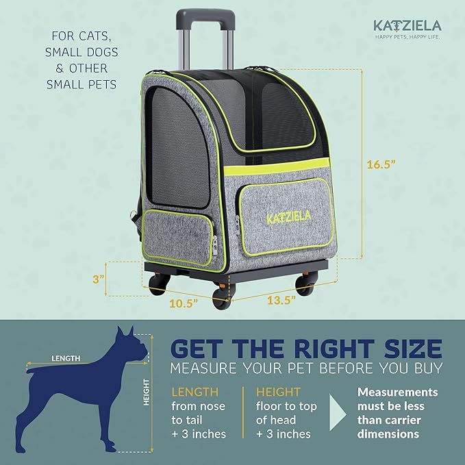 Katziela Wheeled Pet Carrier Backpack - Image 3