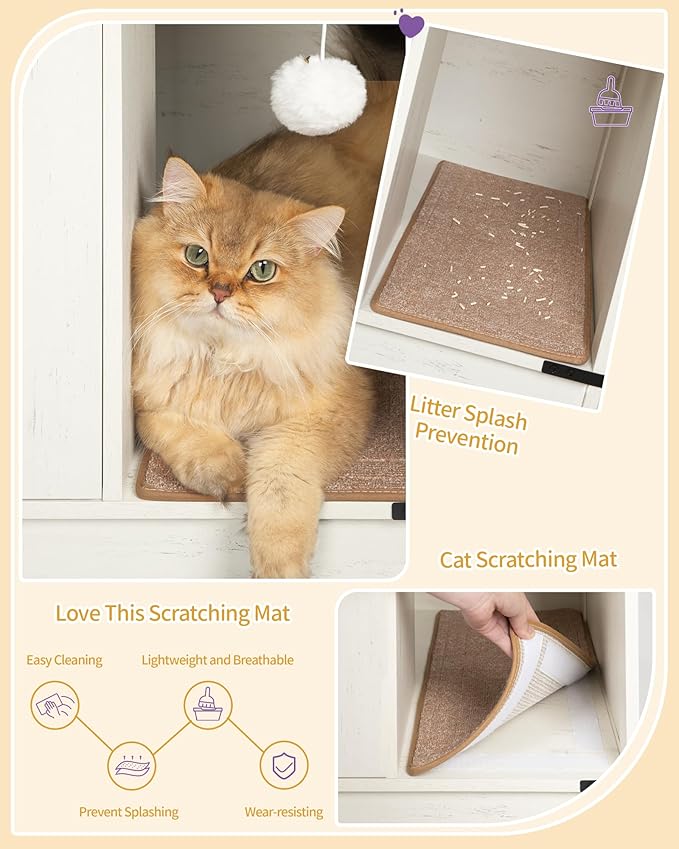 Cat Litter Box Enclosure, Hidden Litter Box Cabinet Furniture - Image 5