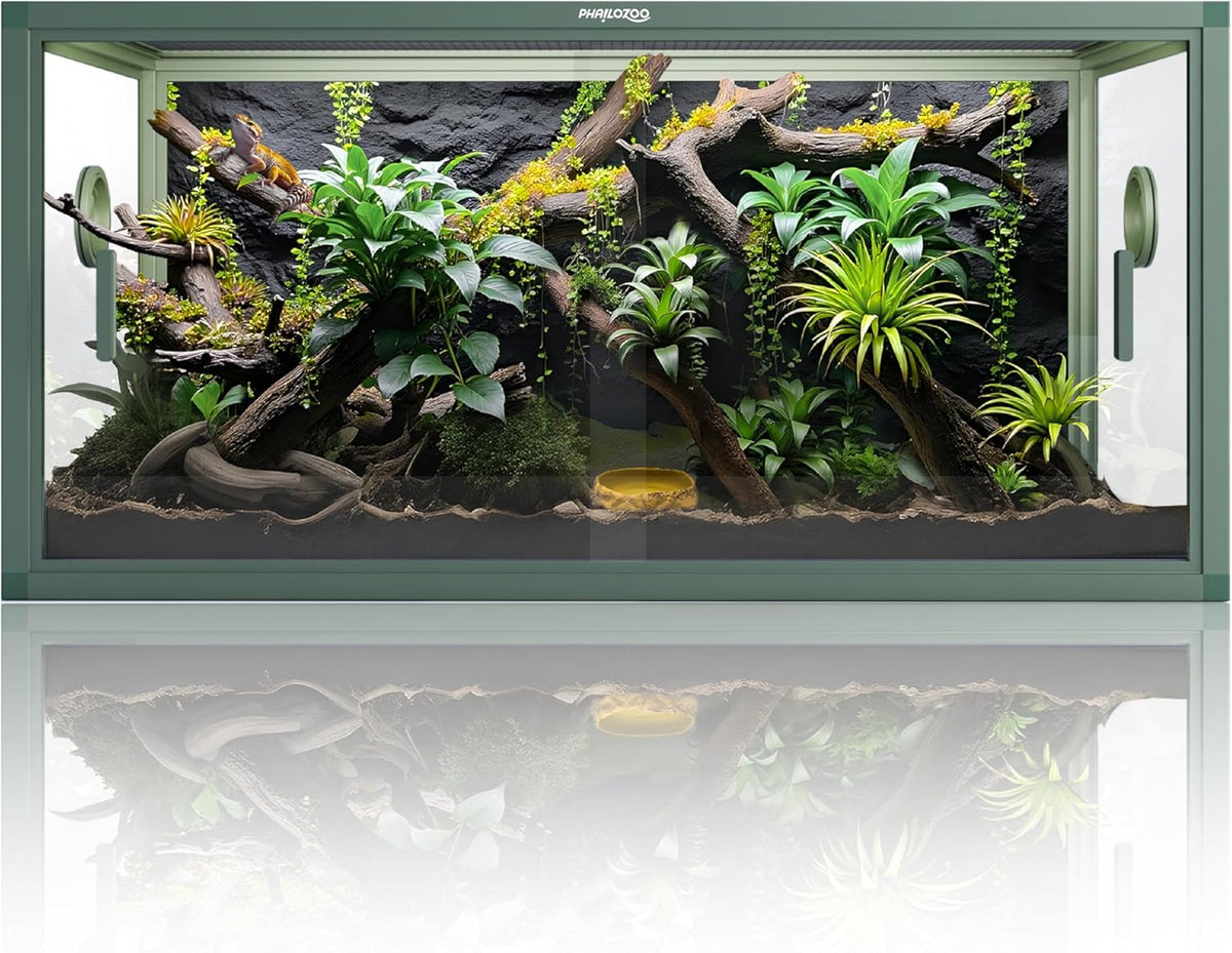 50 Gallon Reptile Enclosure, Colorful Aluminum Frame Reptile Tank