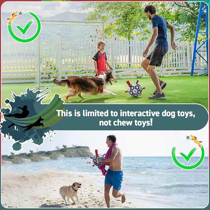 QDAN Dog Toys Soccer Ball with Straps：Durable Balls - Image 6