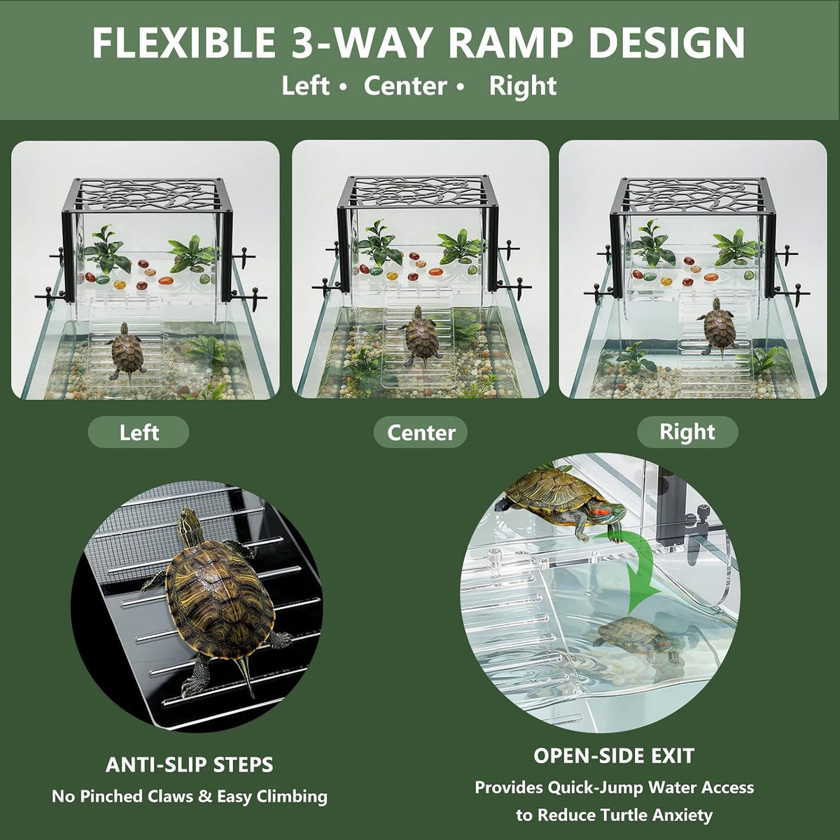 Adjustable Height Turtle Basking Platform for 40B/65/75/90/125/150Gal Tank