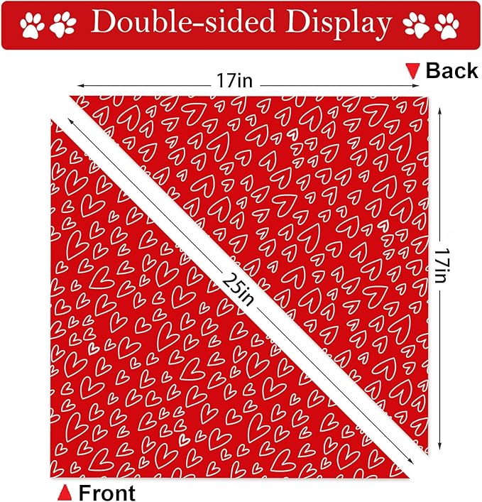 Valentines Dog Bandanas, 2 Pack Mother's Day Triangle Dog Bandanas, Reversible - Image 5
