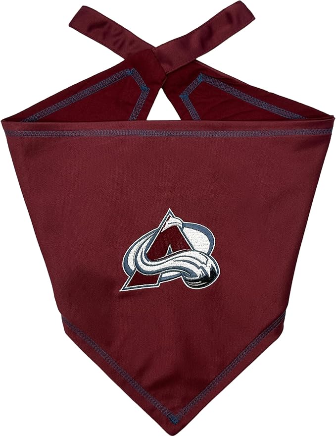 Pets First NHL Colorado Avalanche TIE Bandana, Size Large/X-Large. Dog Bandana by PETSFIRST