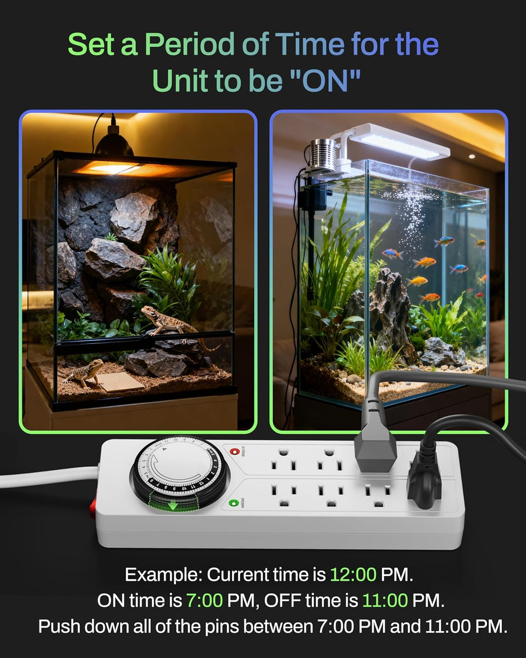 BN-LINK 8 Outlet Surge Protector with Mechanical Timer, 4FT Cord, 1875W/10A