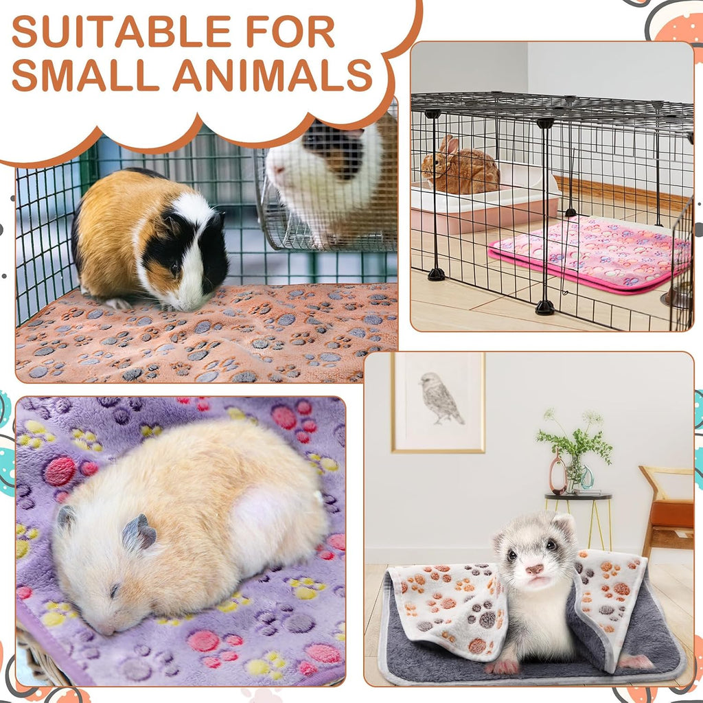 Tudomro 8 Pcs Guinea Pig Fleece Cage Liners, Paw, 16 x 24 Inch