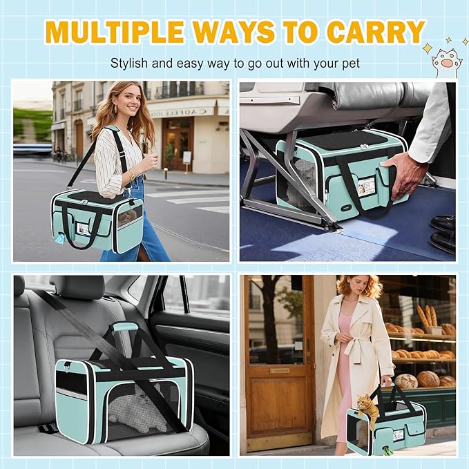 HUANLANG Soft-Sided Cat Carrier Airline Approved, Dog Carriers - Image 9