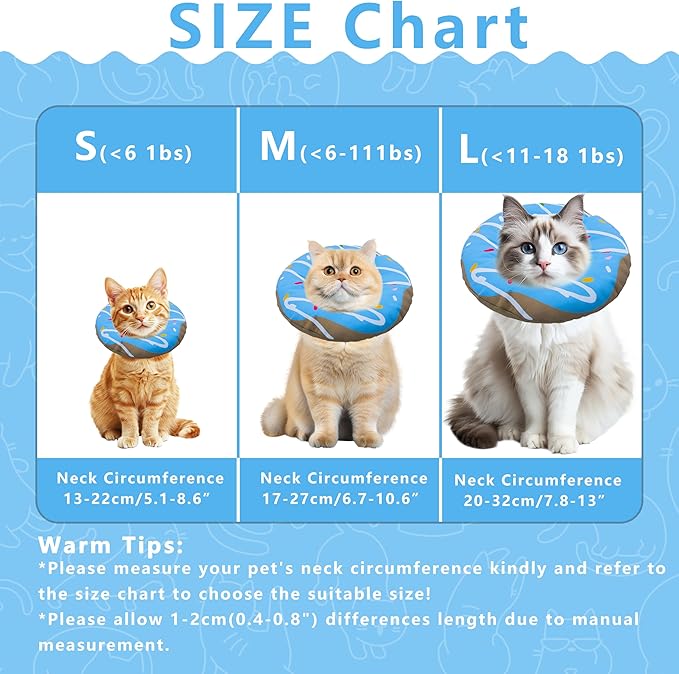 Cat Cone Collar Soft, Adjustable Cat Recovery Collars Kitten Cones to Stop - Image 2