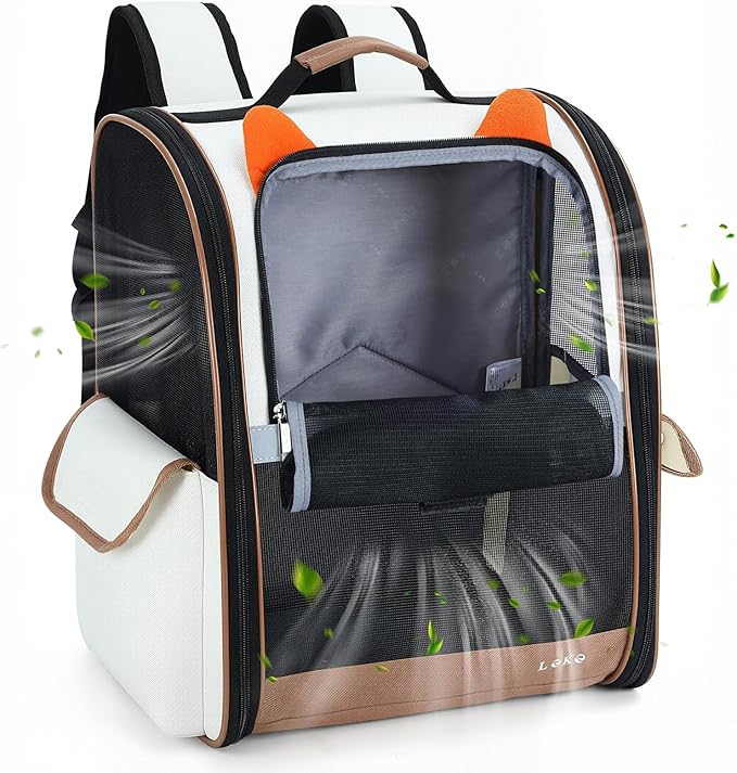 Lekereise Ventilated Dog Backpack Carriers, Cat Carrier Backpacks by Lekereise
