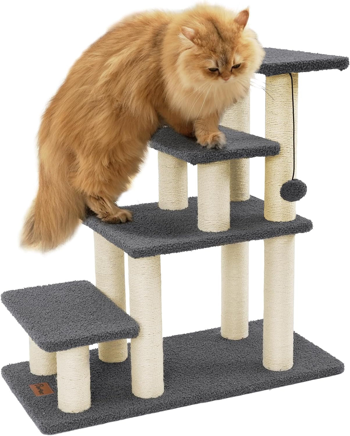 Pawque Dog Stairs & Cat Scratching Post Pet Steps for High Beds Couch