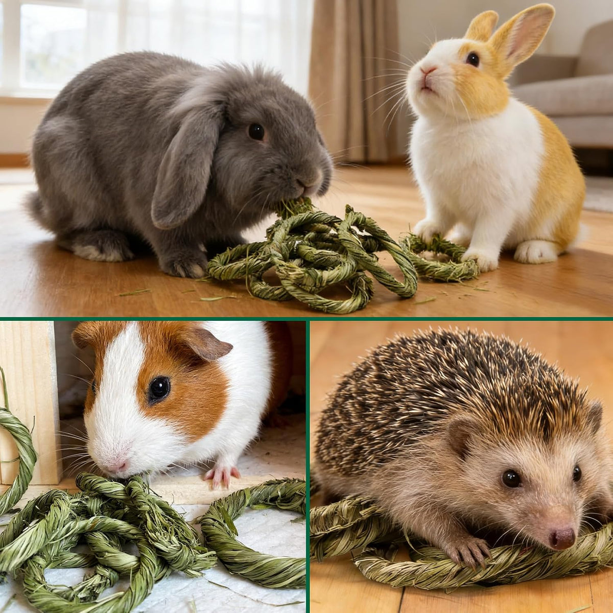 12Pcs Rabbit Timothy Hay Toy Natural Grass Guinea Pig Chew Toys