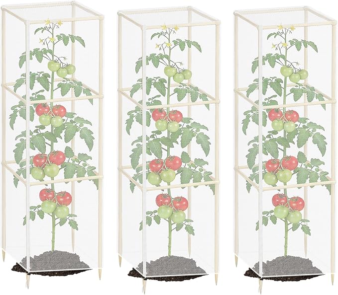 Klmnop 3 Pcs Tomato Cage Cover, Bird Netting by Klmnop