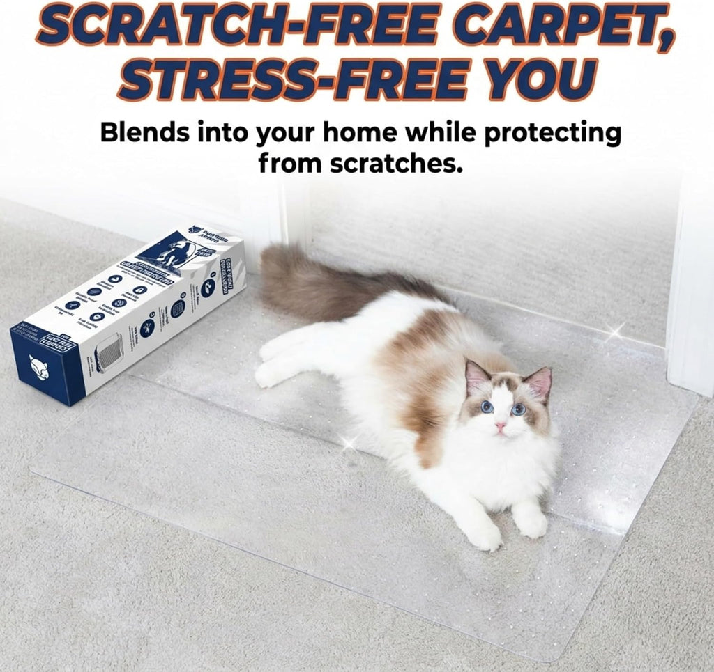 Panther Armor Cat Carpet Protector, Clear Plastic Runner Mat 12 x 43 in