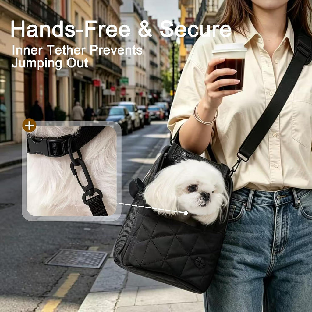 Dog Purse Carrier for Small Dogs Firm Bottom Puppy Travel Bag