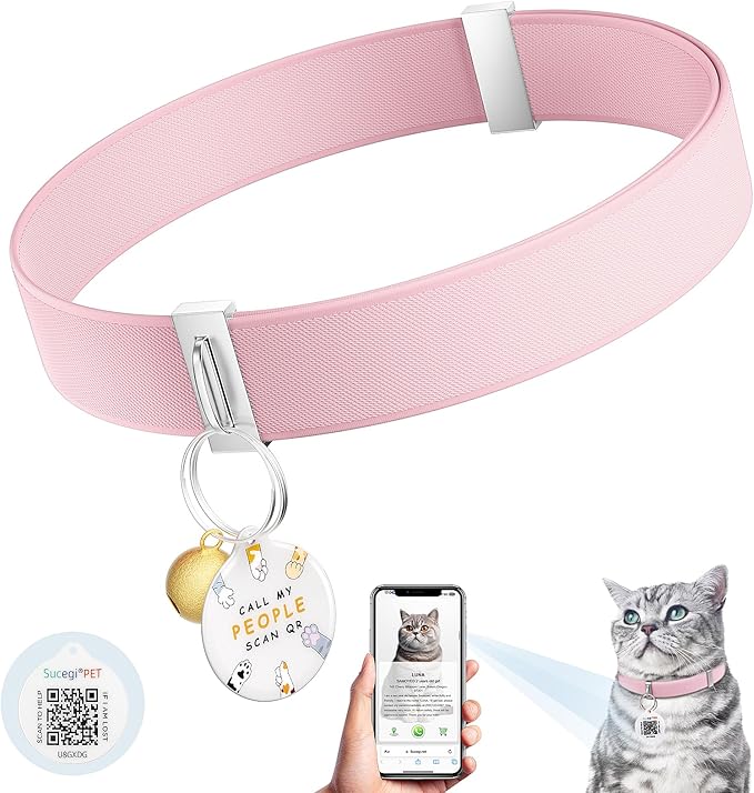 Cat Collar with Bell, Stretch Elastic Quick Release, Modifiable Pet Online by Sucegi