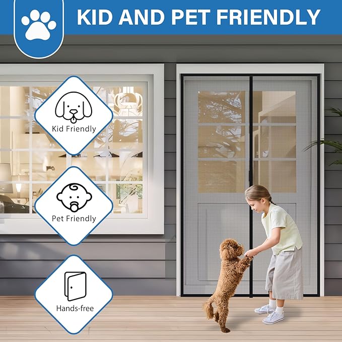 Upgraded PET Mesh Magnetic Screen Door Stronger Than Fiberglass and Polyester - Image 6