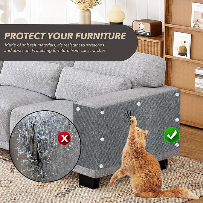 78.7"X15.8" Cat Scratching Mat, Self-Adhesive Cats Carpet, DIY Scratch - Image 3