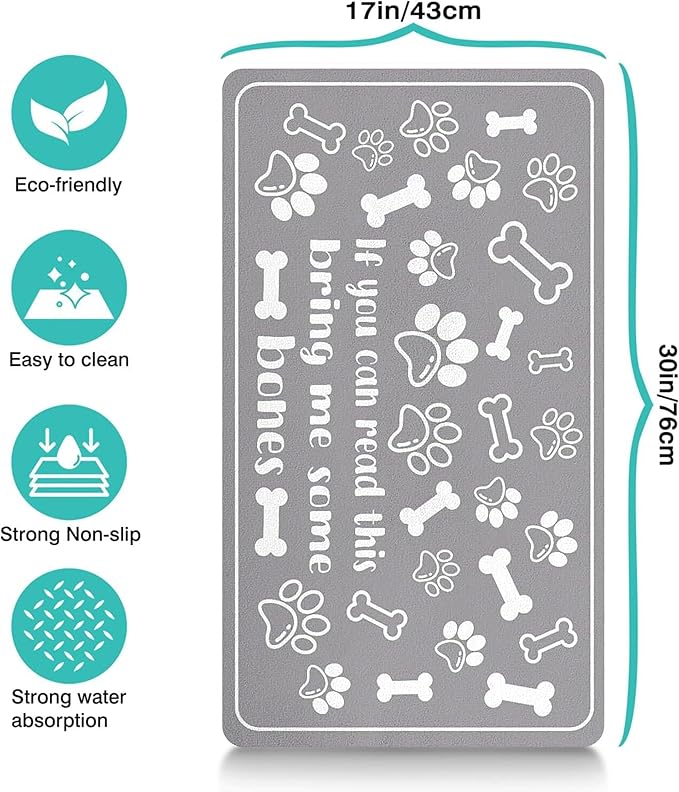 Pet Feeding Mat for Floors Waterproof Dog Mat for Food and Water Absorbent - Image 4