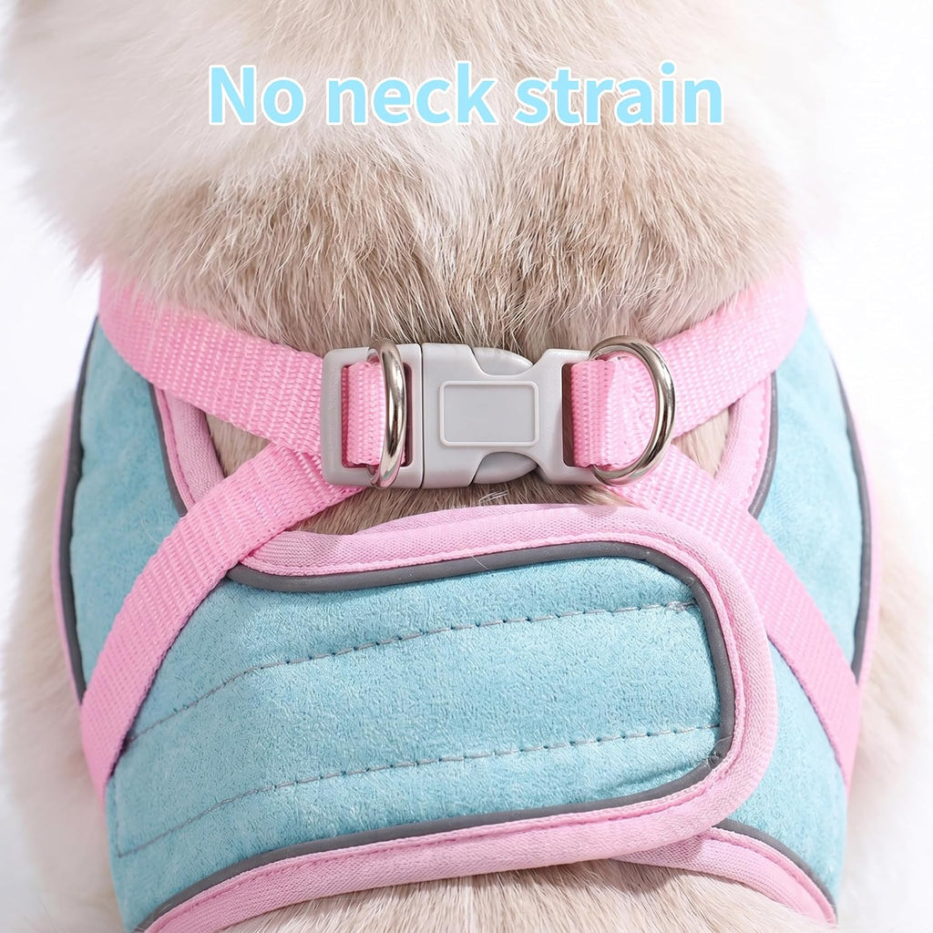 Cat Harness and Leash, Escape-Proof Cat Harness Set, Adjustable Step-in Pet Harness for Walking, Soft Breathable Reflective Vest for Cats & Dogs (Red, Small)