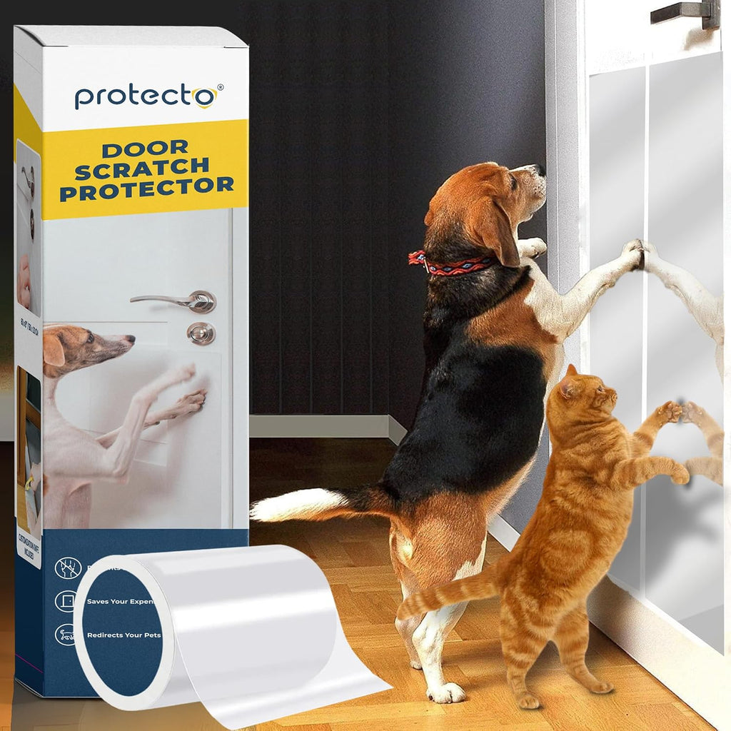PROTECTO Door Protector from Dog Scratching w/Utility Knife - 2-Pack 60x8