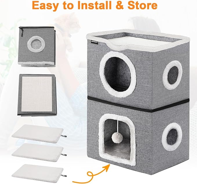 URPOWER 2 Story Cat Bed, Large Cat House - Image 7