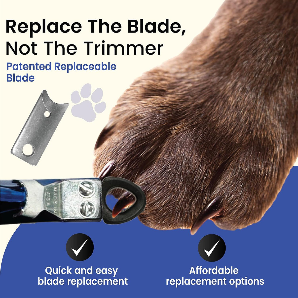 Resco Guillotine Dog Nail Clippers for Large Dogs, Electric Blue