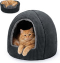 2-in-1 Cat Beds for Indoor Cats Cave Enclosed Bed with Washable Pillow