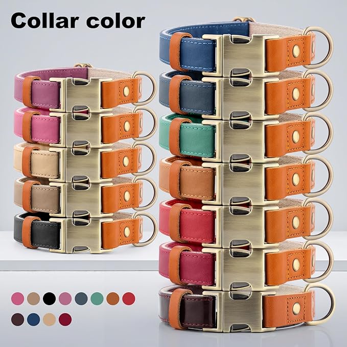 Plutus Pet Genuine Leather & Hemp Dog Collar – Adjustable Heavy Duty Pet Collar - Image 8