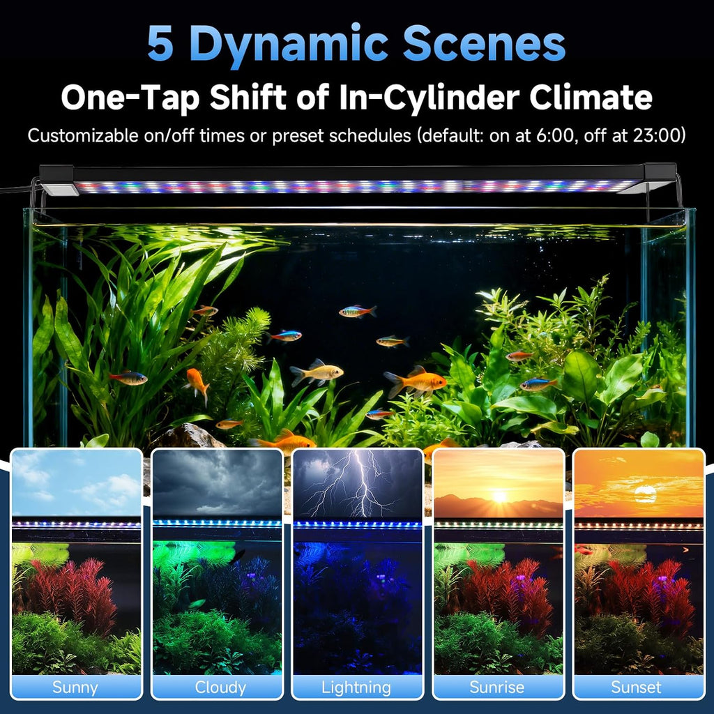 fishkeeper 24/7 Led Aquarium Light with Auto Time Sync, 18-24 Inch