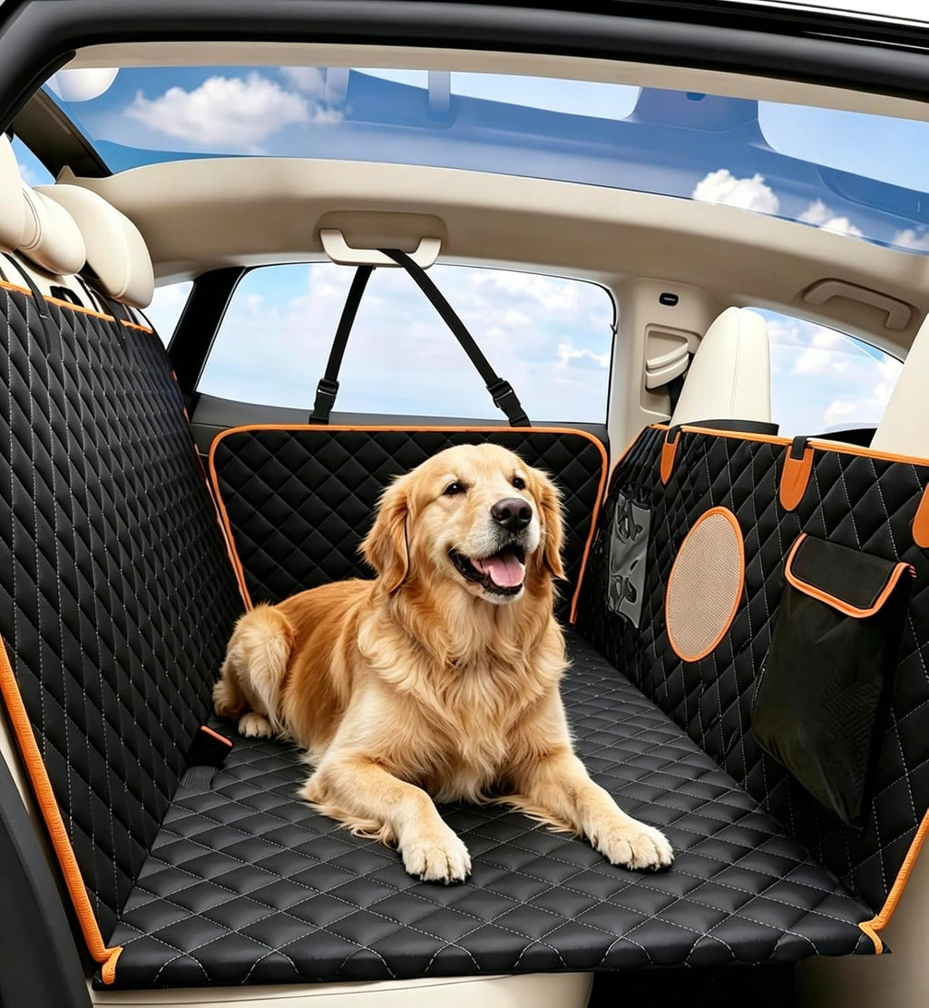Hard Bottom Back Seat Extender for Dogs, Dog Car Seat Cover Holds 420 lbs