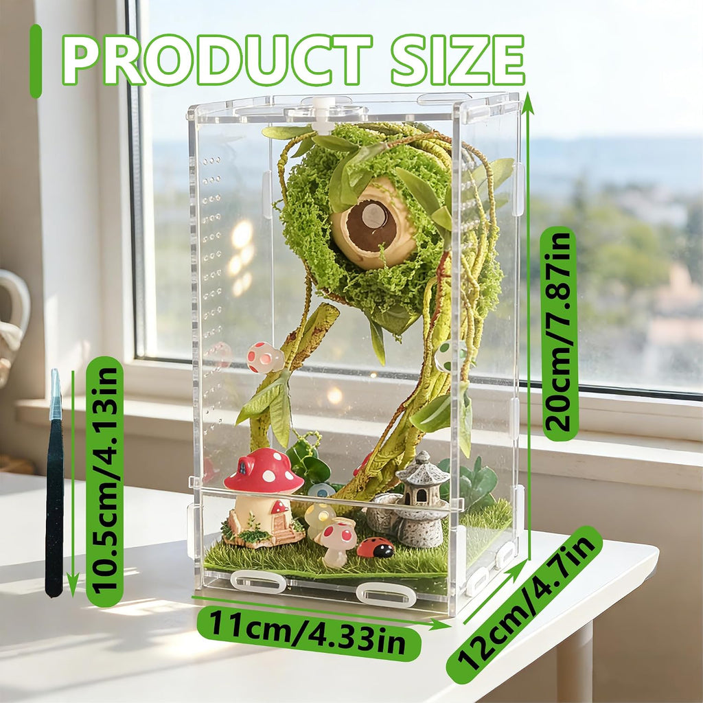 20 PCS Jumping Spider Enclosure Kit with Accessories,4.33"*4.13"*7.87"