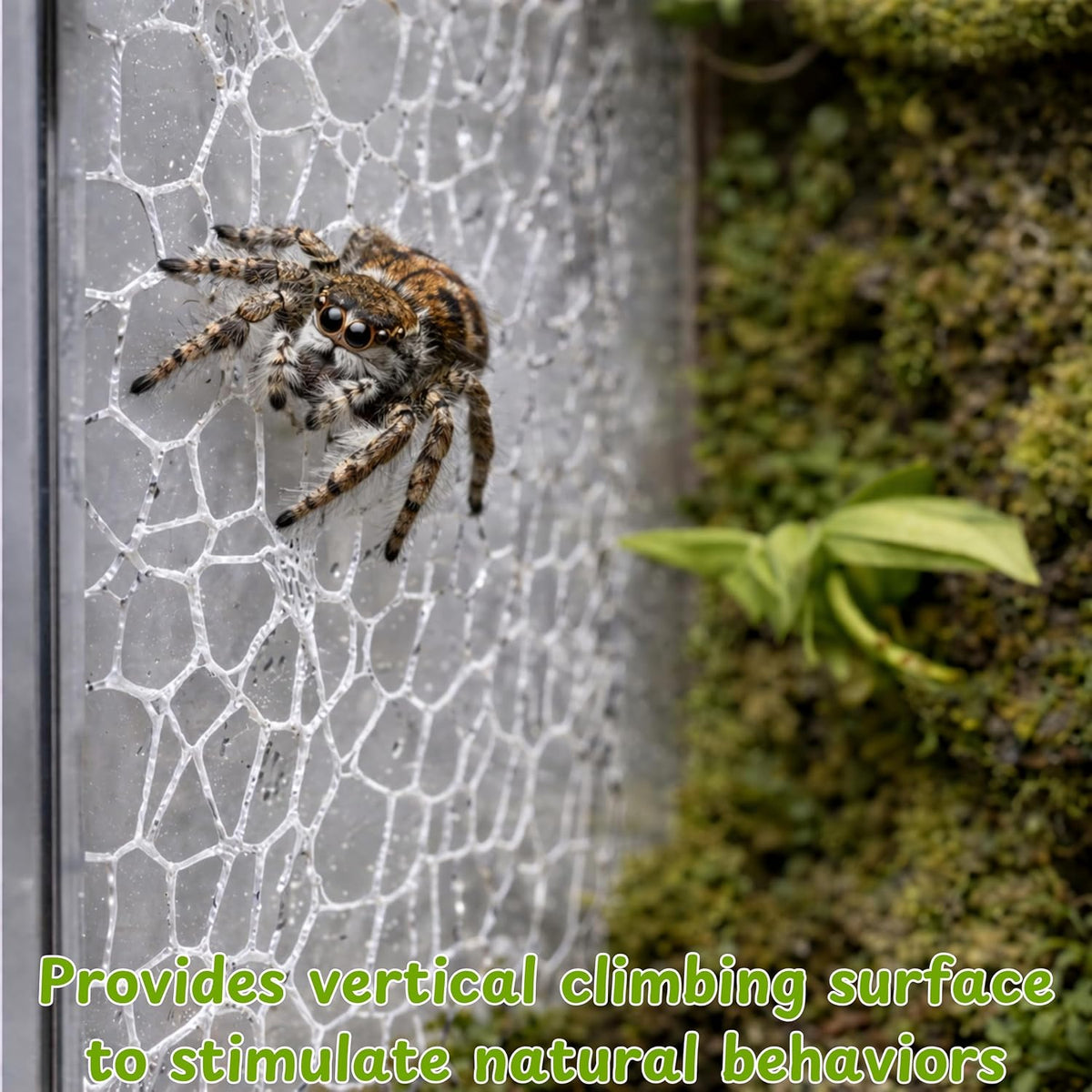 Jumping Spider Terrarium Enclosure Decor Decorations, Climbing Web with 3pcs Fruit Chairs and 2pcs Leaf Ledge, Enclosure Climbing Accessories, Mini Terrarium Decorations Kit