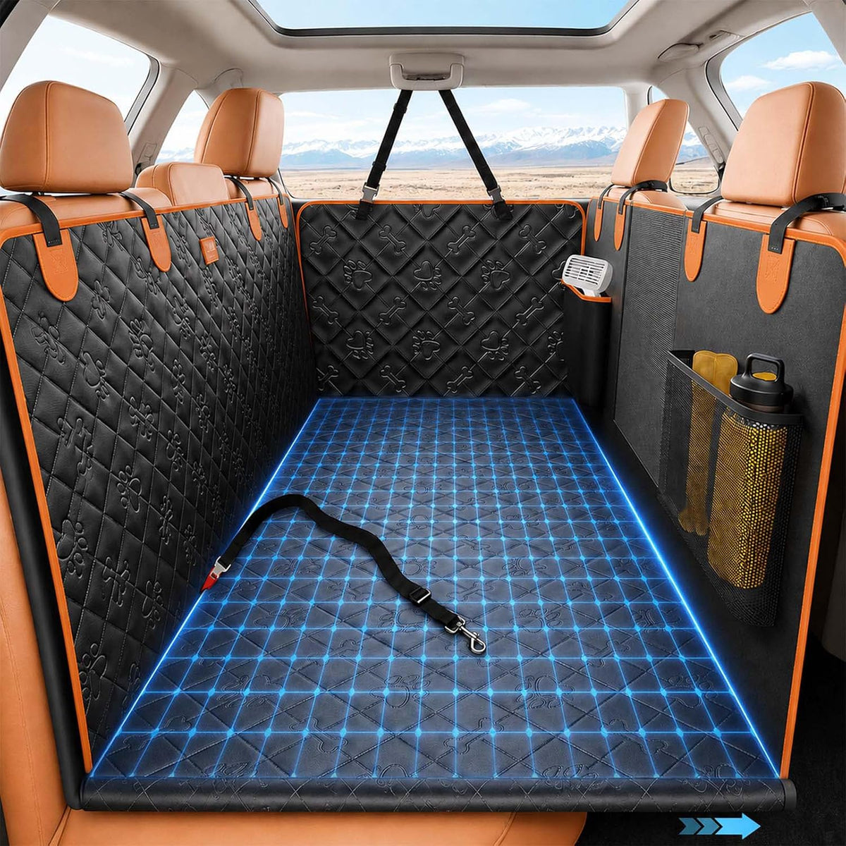 Hard Bottom Dog Car Seat Cover for Back Seat, for SUVs & Trucks
