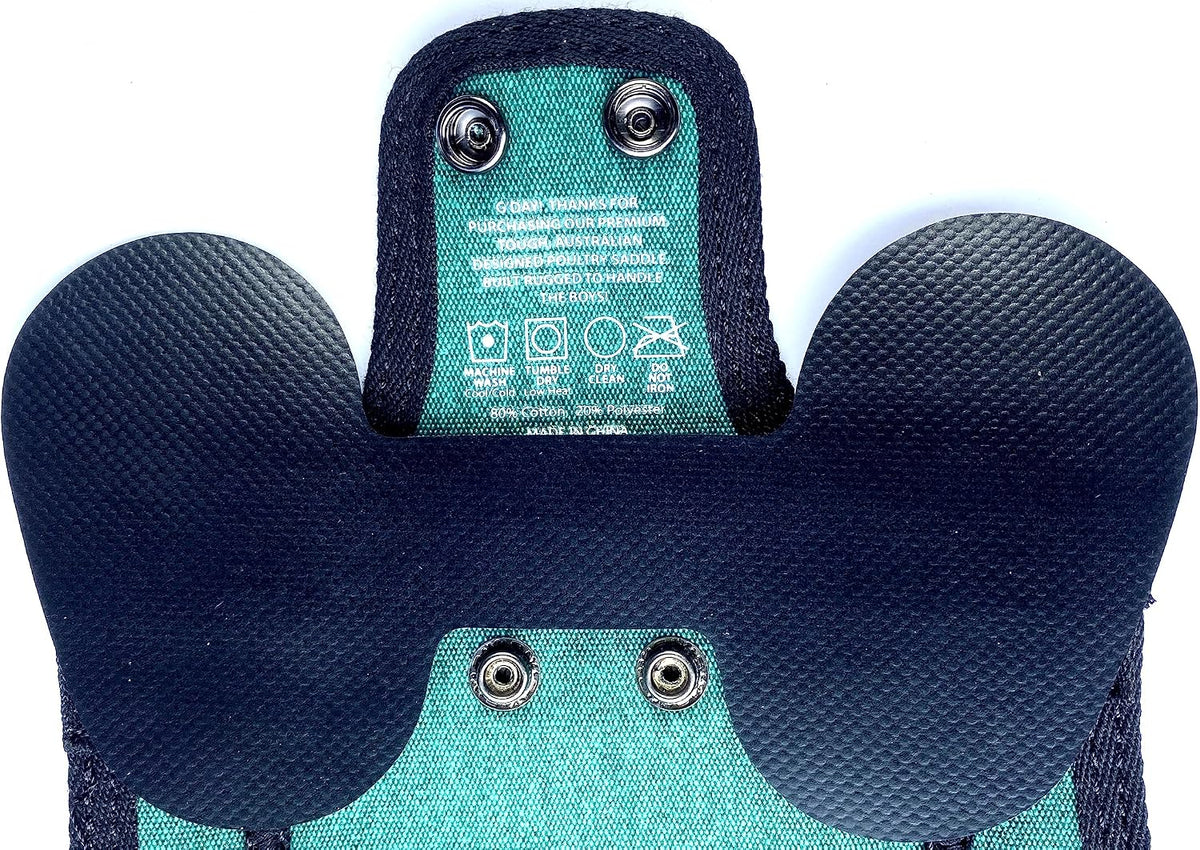 DOWN UNDER OUTDOORS 2 Small Bantam or Young Chicken Saddles (Teal)
