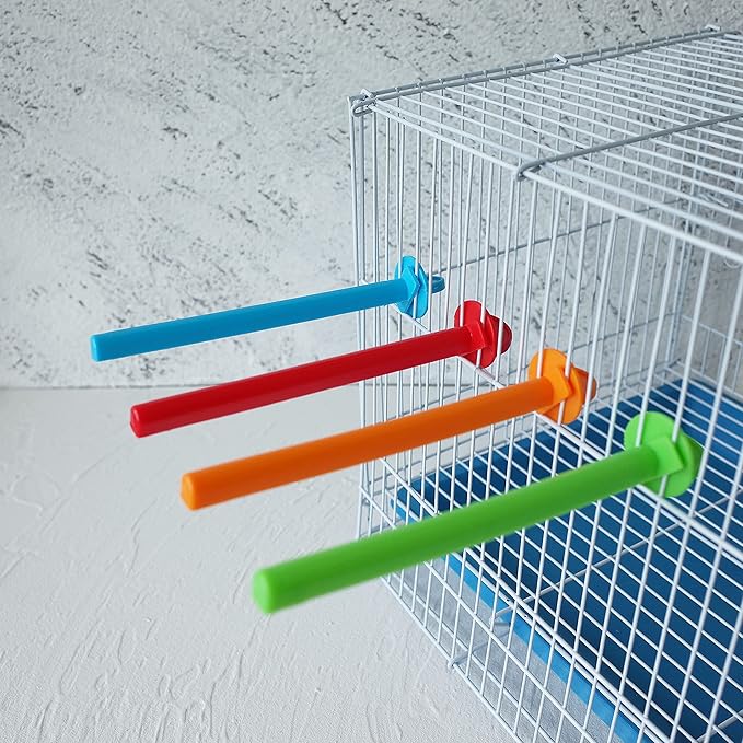 8 Canary Finch Budgie Bird Cage Universal Plastic Stand Perches Holders（5.7 - Image 4