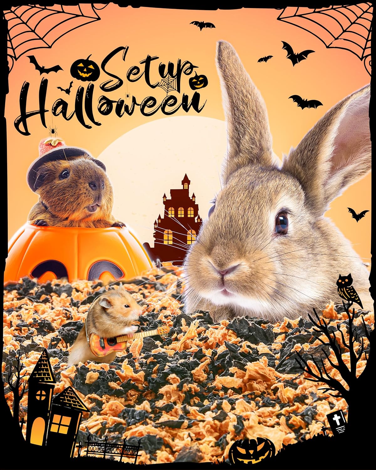 BUCATSTATE Paper Small Pet Bedding 99% Dust-Free, Halloween Decor 70L