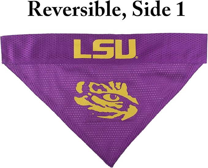 Pets First Collegiate Pet Accessories, Reversible Bandana, LSU Tigers, - Image 3