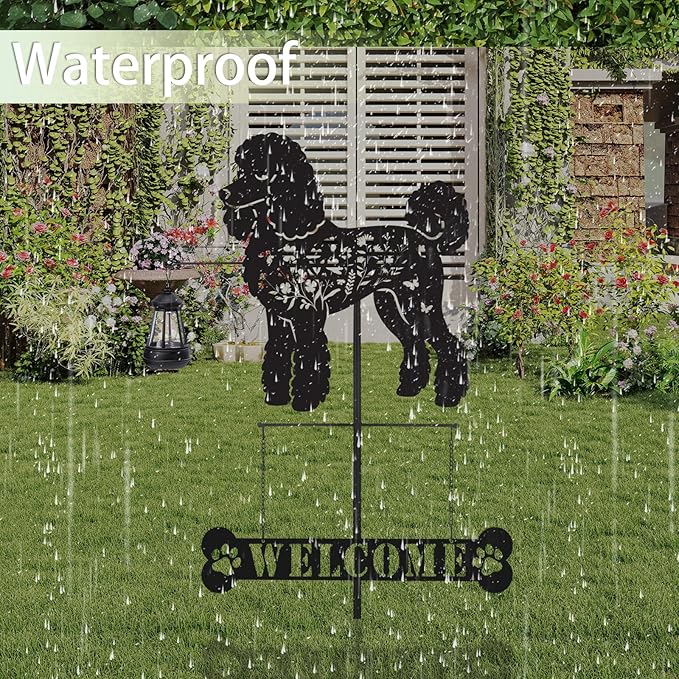 Poodle Metal Garden Stakes Yard Decor - Image 4