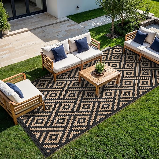 GENIMO Outdoor Rug for Patio Clearance, Reversible Plastic Straw Rugs for RV - Image 2