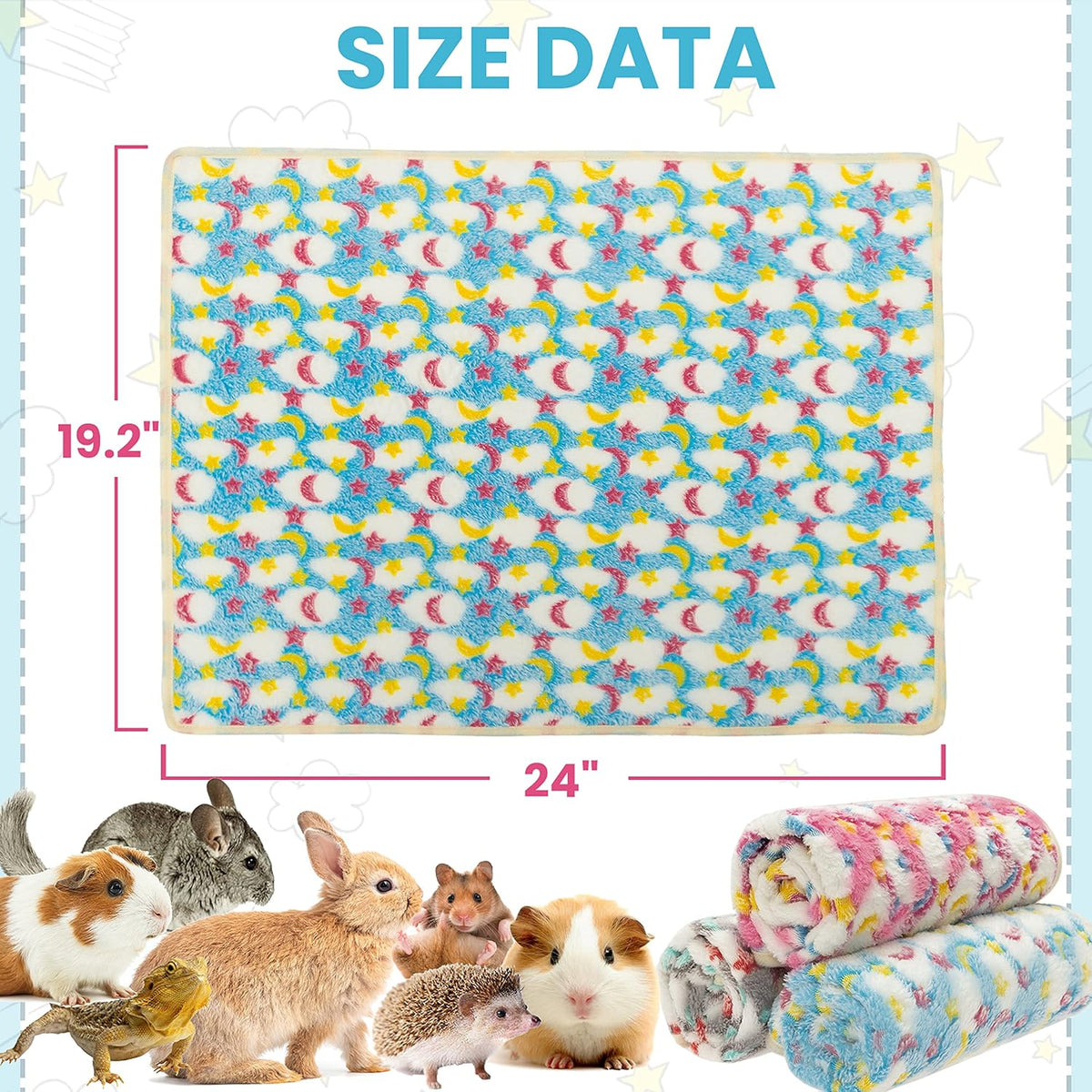 CUSOZWO Guinea Pig Bedding Mat, 3 Pack Waterproof Small Pet Cage Liners