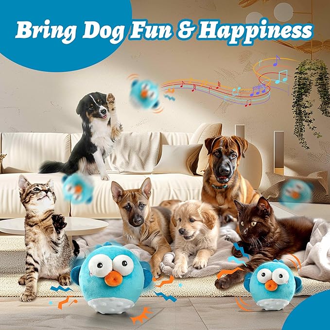 Dog Toys, Rechargeable Crinkle Chew Interactive Squeaky Toy - Image 3