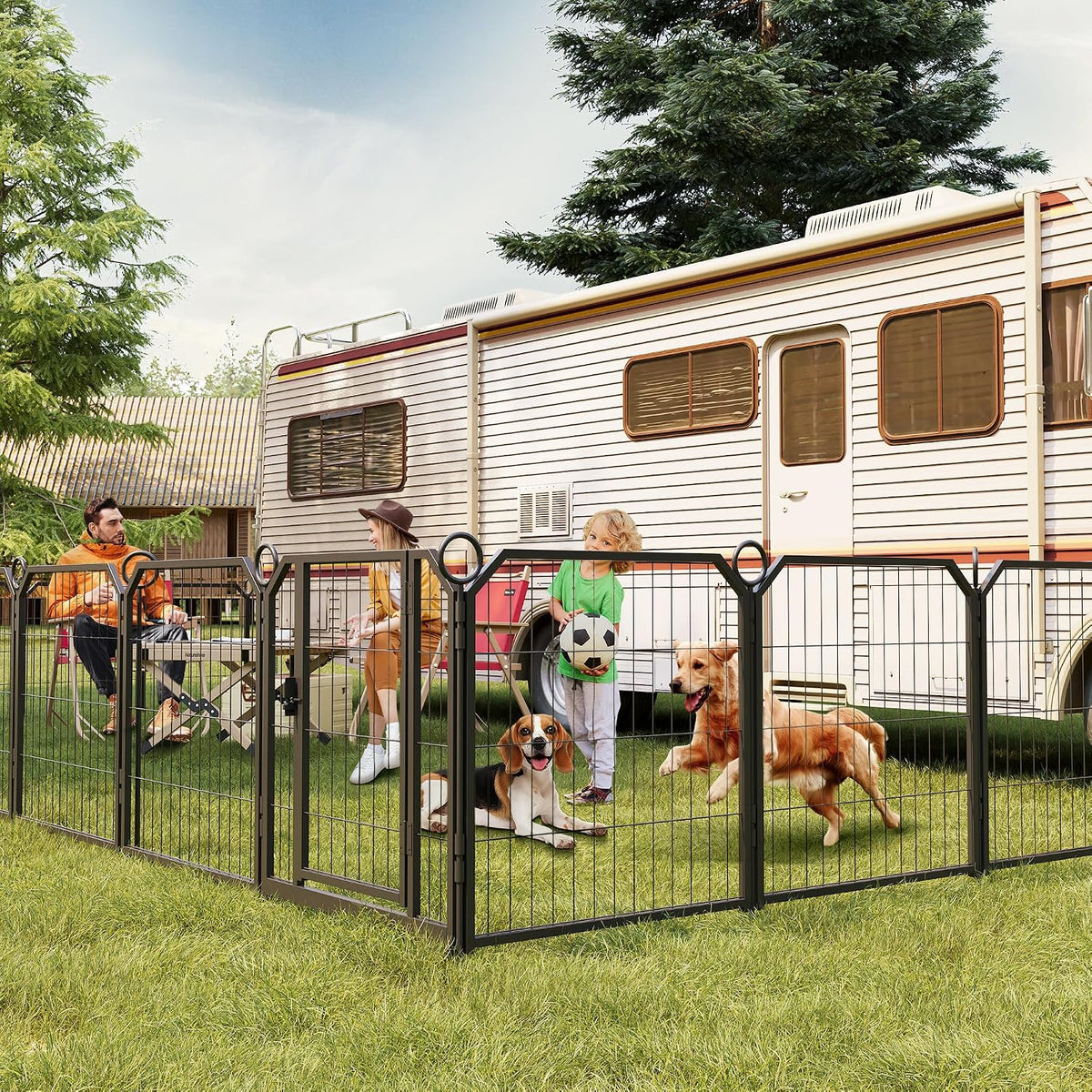 24 16PCS Pet Cage, 16-Panel Heavy-Duty Dog Playpen, Escape Proof Dog