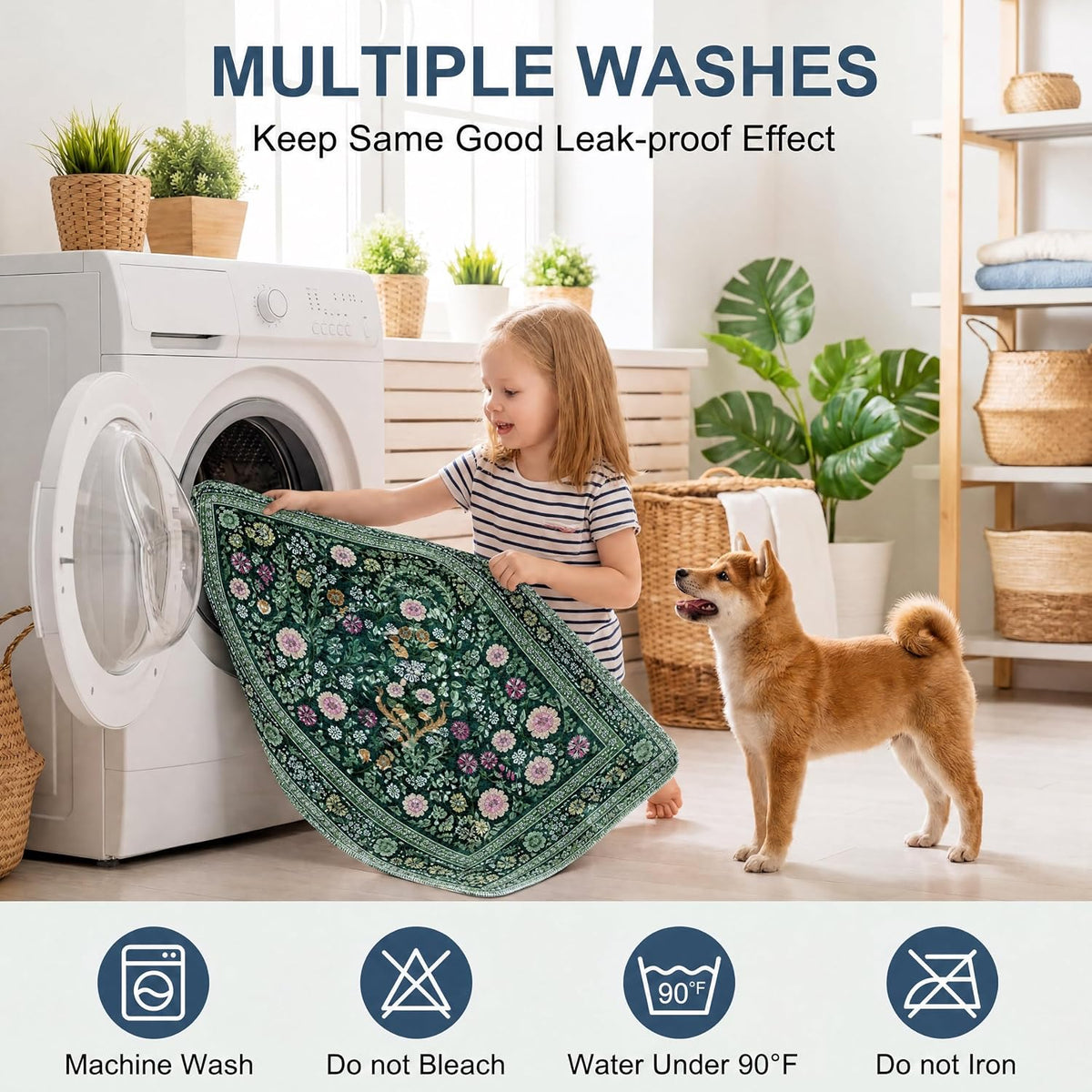 Washable Guinea Pig Pee Pads,Absorbent Reusable Guinea Pig Cage Liners,Waterproof,Leak-Proof & Non-Slip Potty Pads for Small Animals Rabbit Hamster Rat.(Midnight Garden Floral,24"x48")
