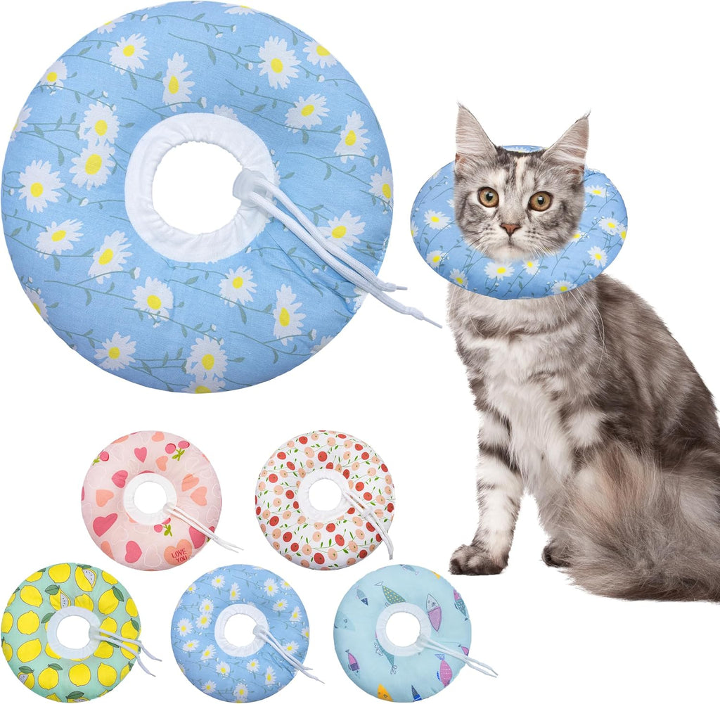 Seyezo Cat Cone Collar Soft, Adjustable Cat Recovery Collars, Donut Brown M