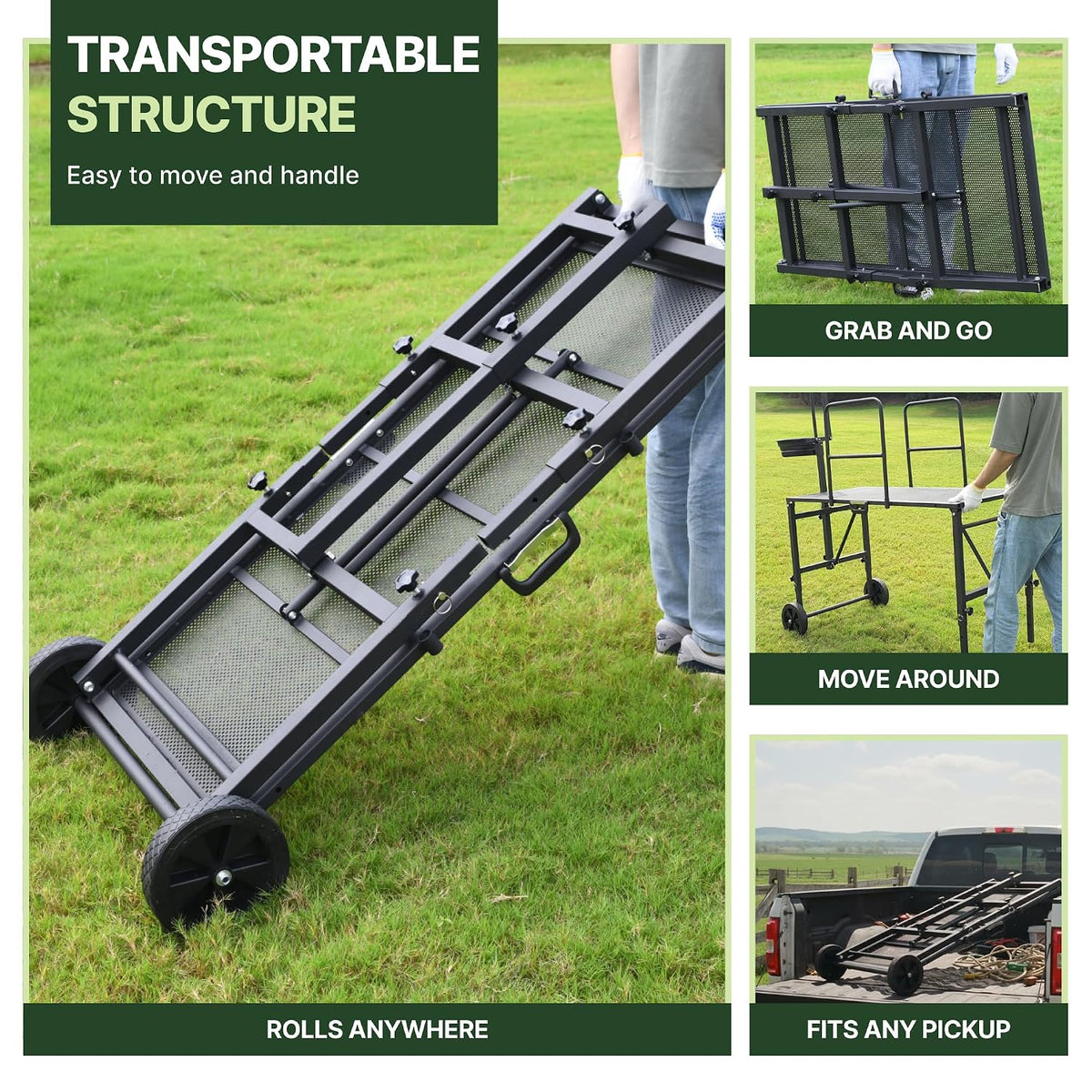 Goat Milking Stand, Goat Stand for Hoof Trimming & Grooming, Black