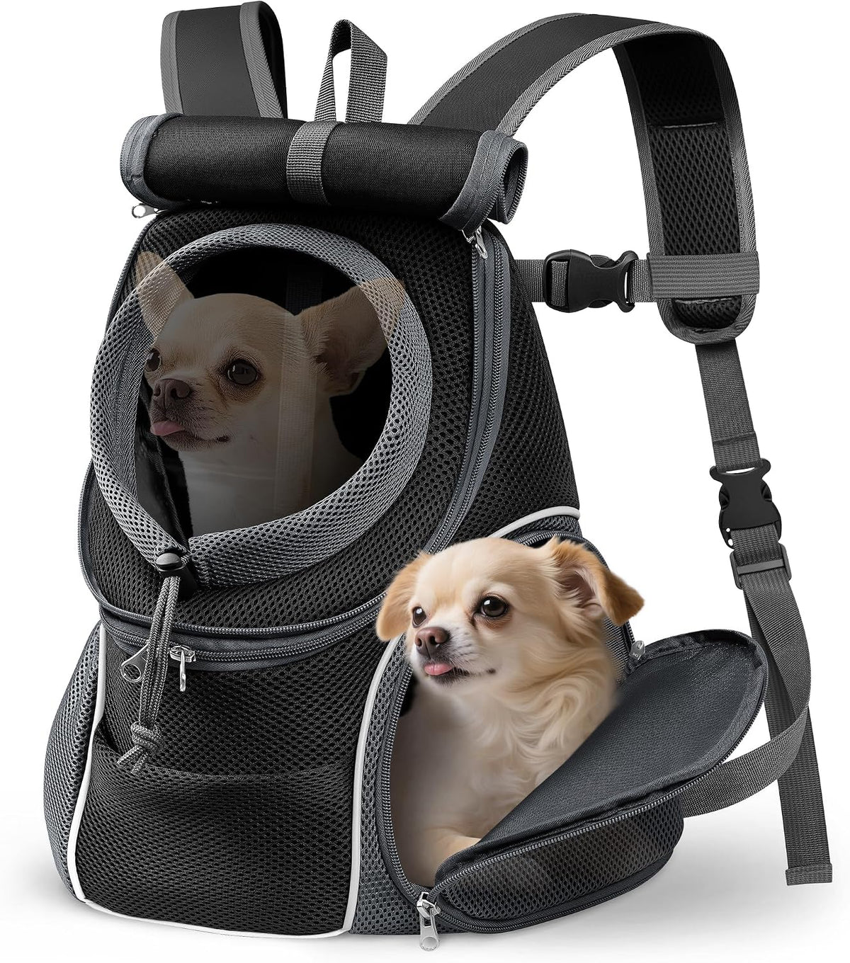 Dog Front Carrier Backpack, Adjustable Breathable Dog Backpack