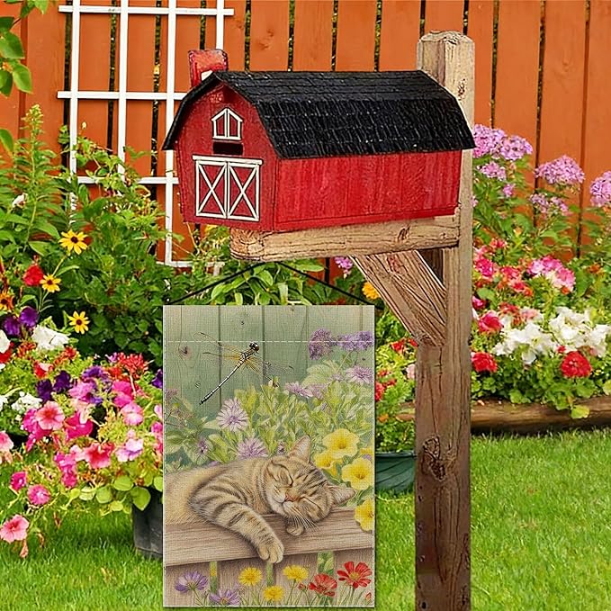 Sleeping Cat Garden Flag Double Sided Home Decorative, Spring Summer Garden - Image 6