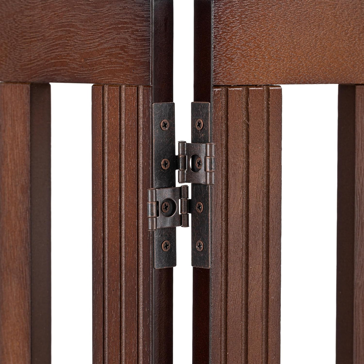 SPIRICH Wooden Freestanding Foldable Dog Gate, 96" Extra Wide 28" Tall